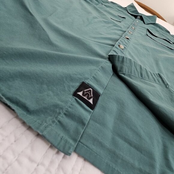 Americaware Shirt Men's 3XLT Green Short Sleeve Stretch Flap Pockets EUC LN - Picture 2 of 14